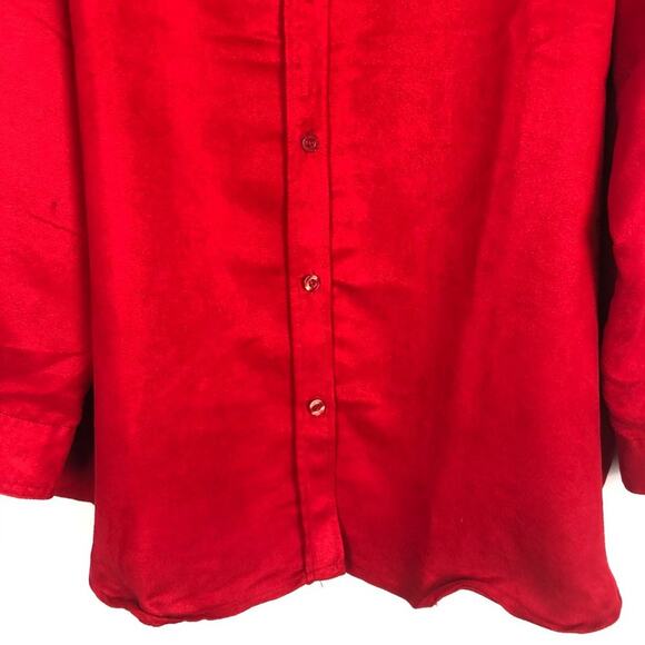Woman Within Button Front Shirt Womens 1X Relaxed Holiday Christmas Party Event - Picture 4 of 10